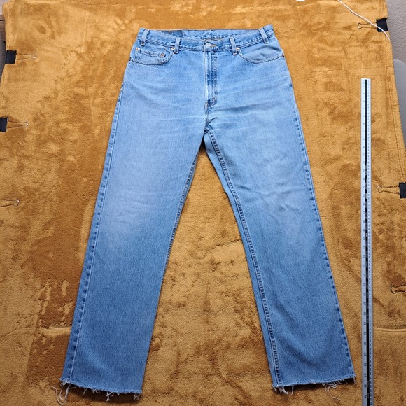 Levi's Other - Levi's 505 Straight Leg Jeans Men 36x32 Light Blue Good Raw Hem Made in USA